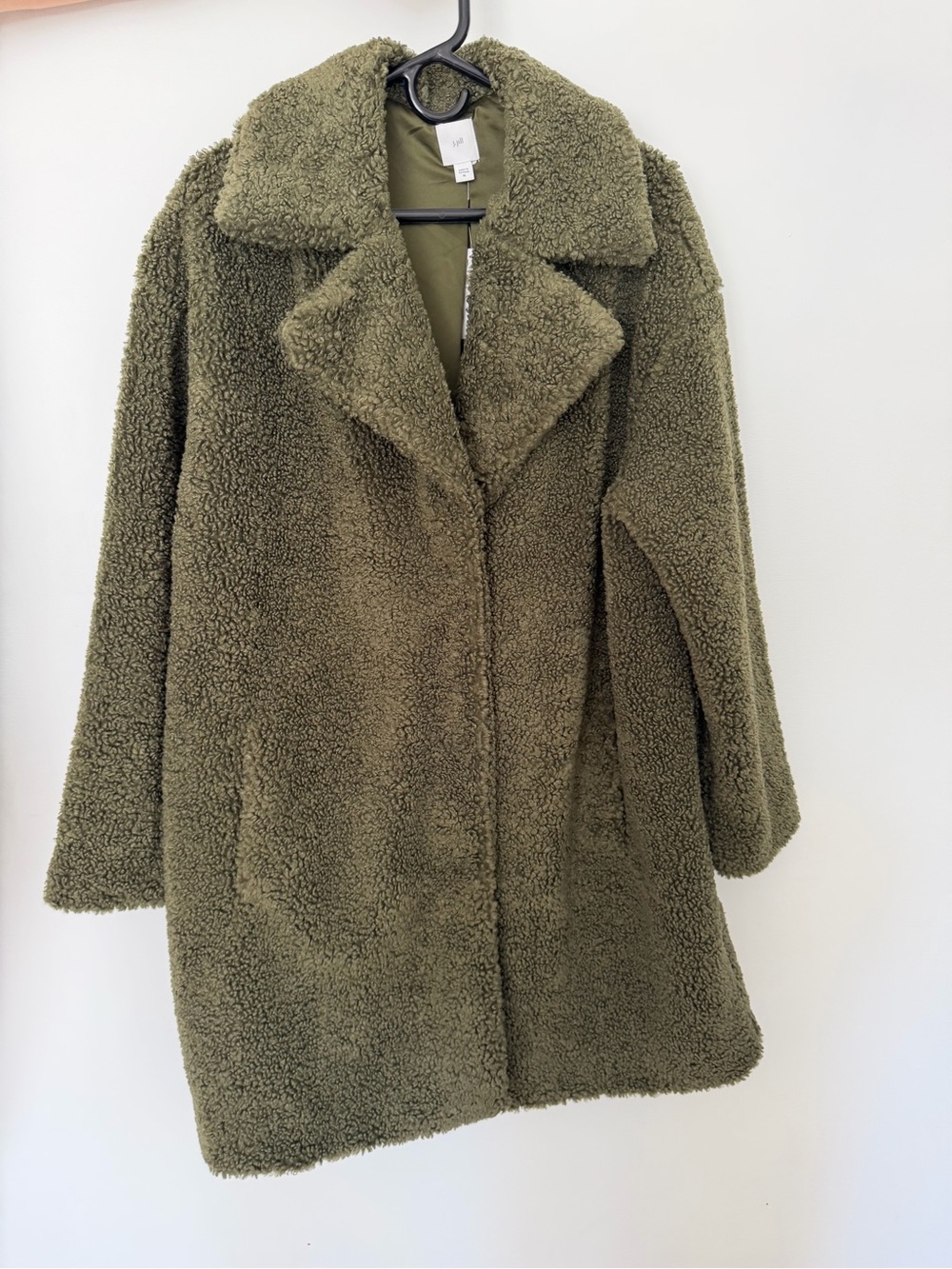 NWT J.Jill Sorrel Green Faux Fur Teddy Sherpa Coat XL $229